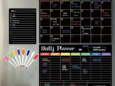 Magnetic Dry Erase Planners with 8 Markers and Eraser - New in Box