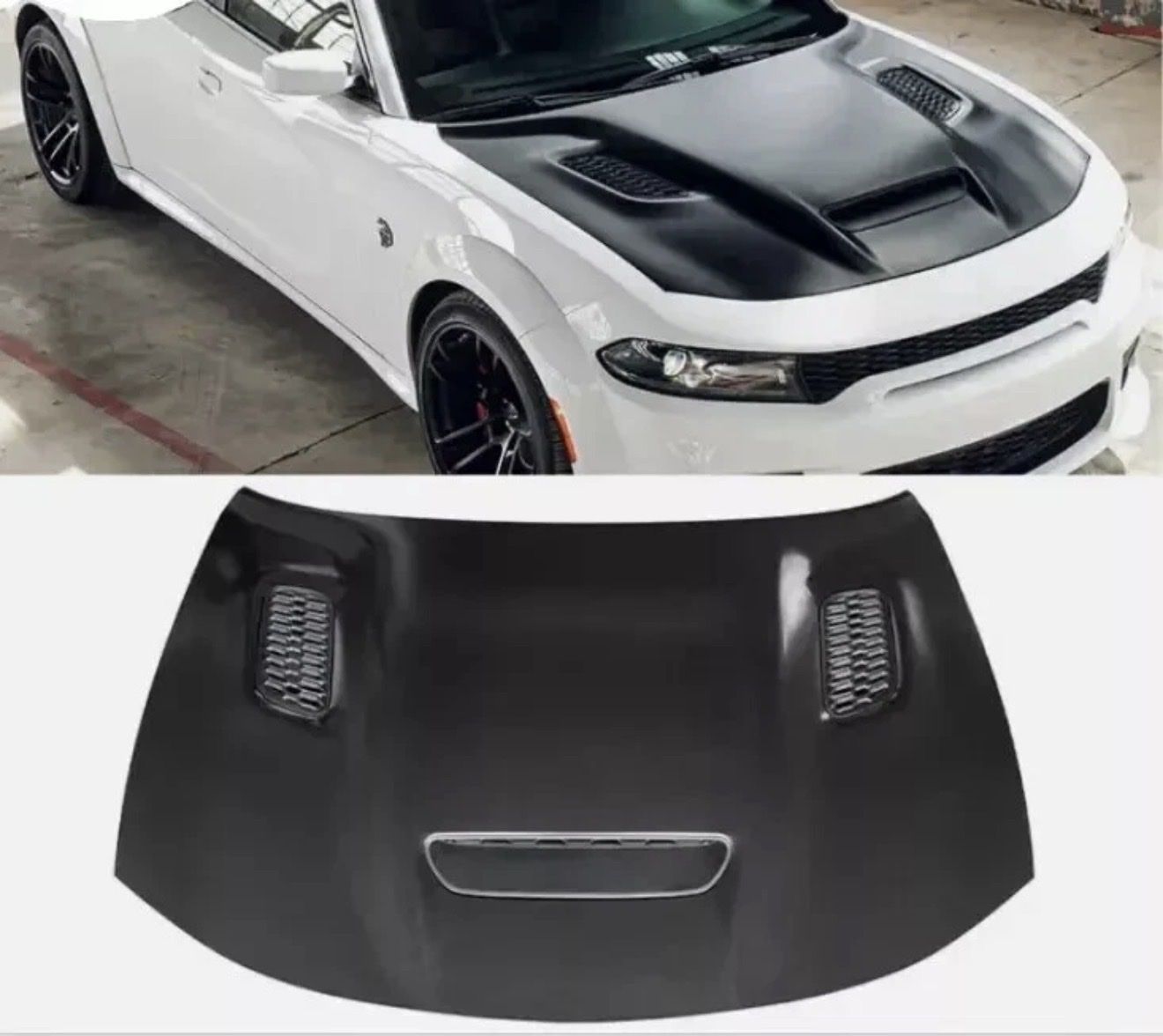 Fits 2015 - 2023 Dodge Charger SRT Hellcat Redeye Style Hood Aluminum