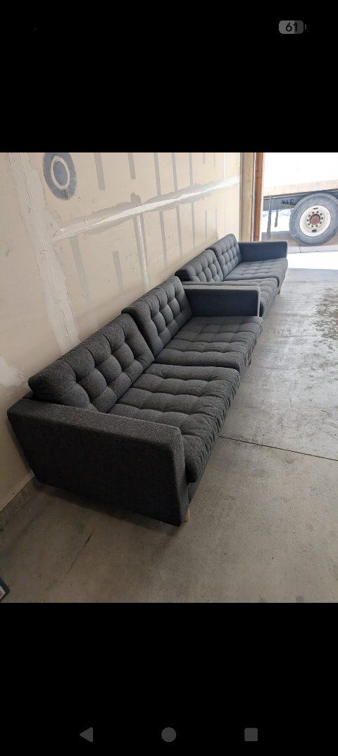 IKEA MORABO 3-Seat Sofas w/ Wood Legs – Excellent Condition