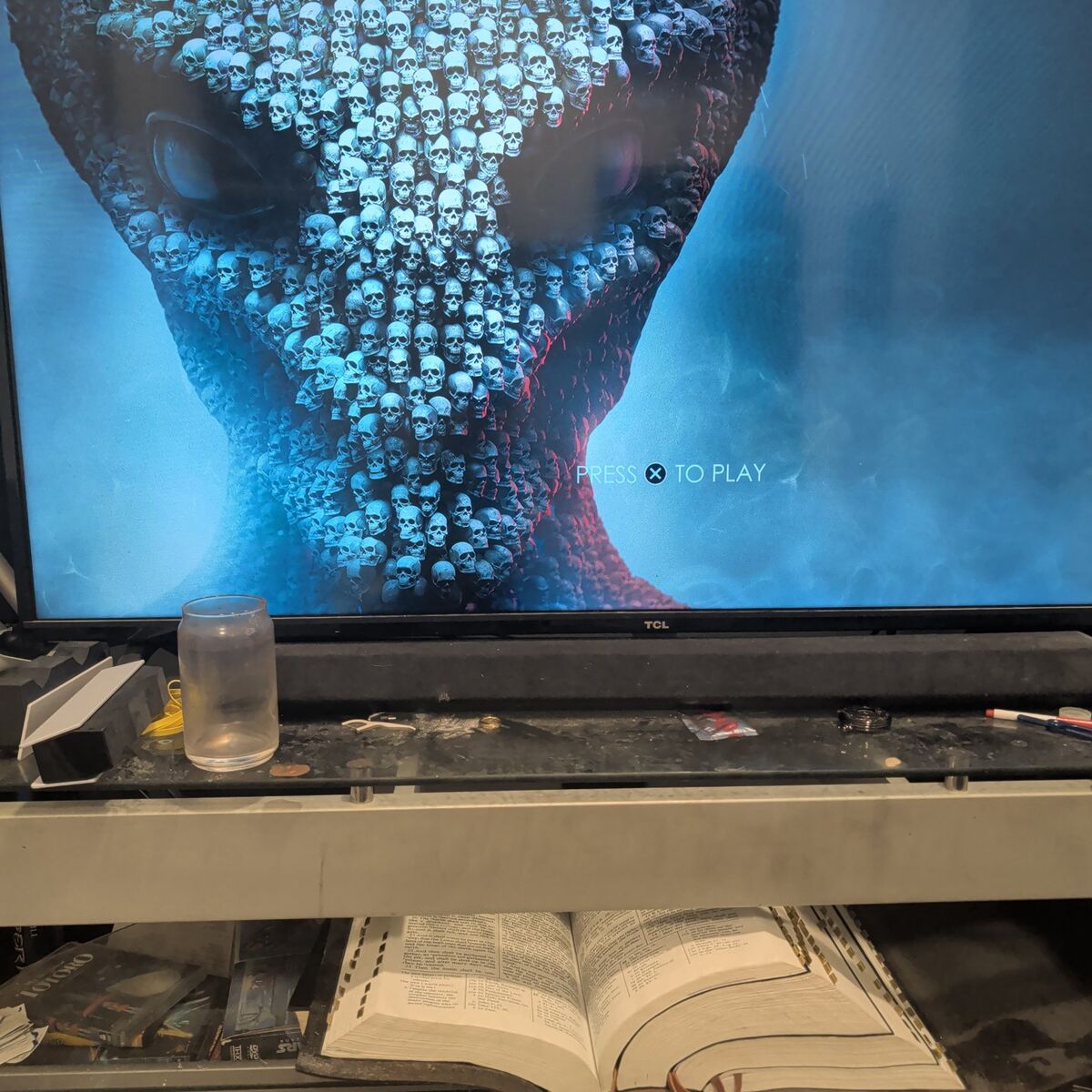 Glass tv stand for large Tv