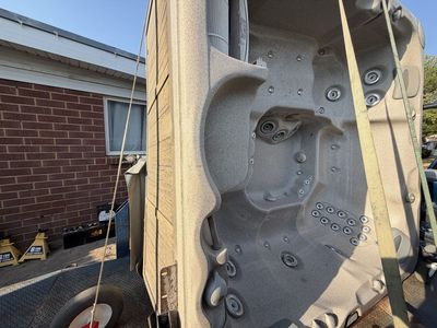 Sundance Outdoor Hot Tub Spa with Cover, Steps, and Handrail - Tan/Brown will deliver!!