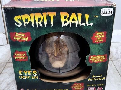 2005 Gemmy 14" Animated Witch Spirit Ball Halloween WORKS w/ Box & Adapter