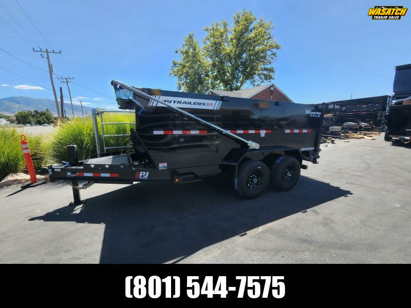 2026 PJ Trailers 7X14 DT1 Telescopic 4' Side with Auto Tarp Dump Trailer