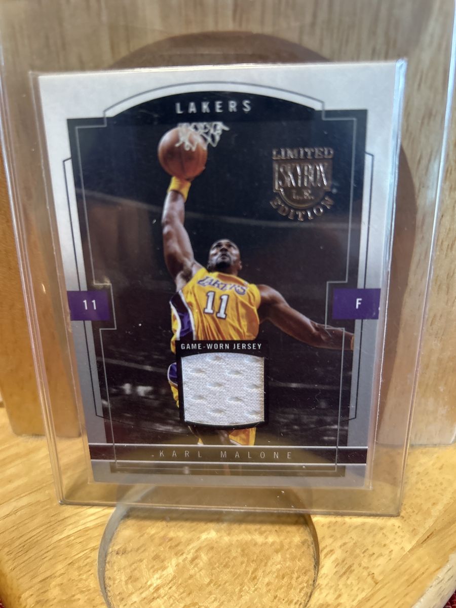 03-04 Fleer Karl Malone Lakers Game-Worn Jersey NBA Trading Card - Skybox Limited Edition WOW!!! Los Angeles Lakers Jersey