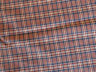 Vintage plaid material 71L x 43W red white and blue