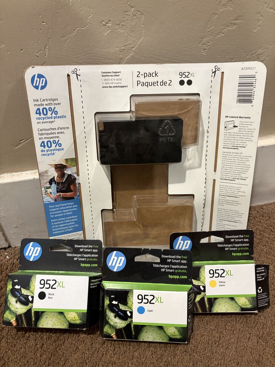 HP Ink 2 black, 1 yellow, 1 blue 