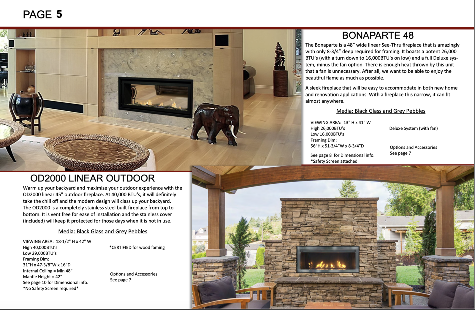 Savannah Bonaparte 48" See Through Gas Fireplace