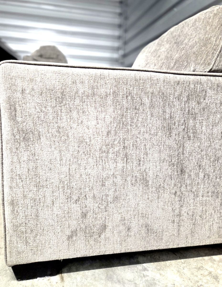 Grayish Soft Fabric Loveseat and Matching Armchair Set