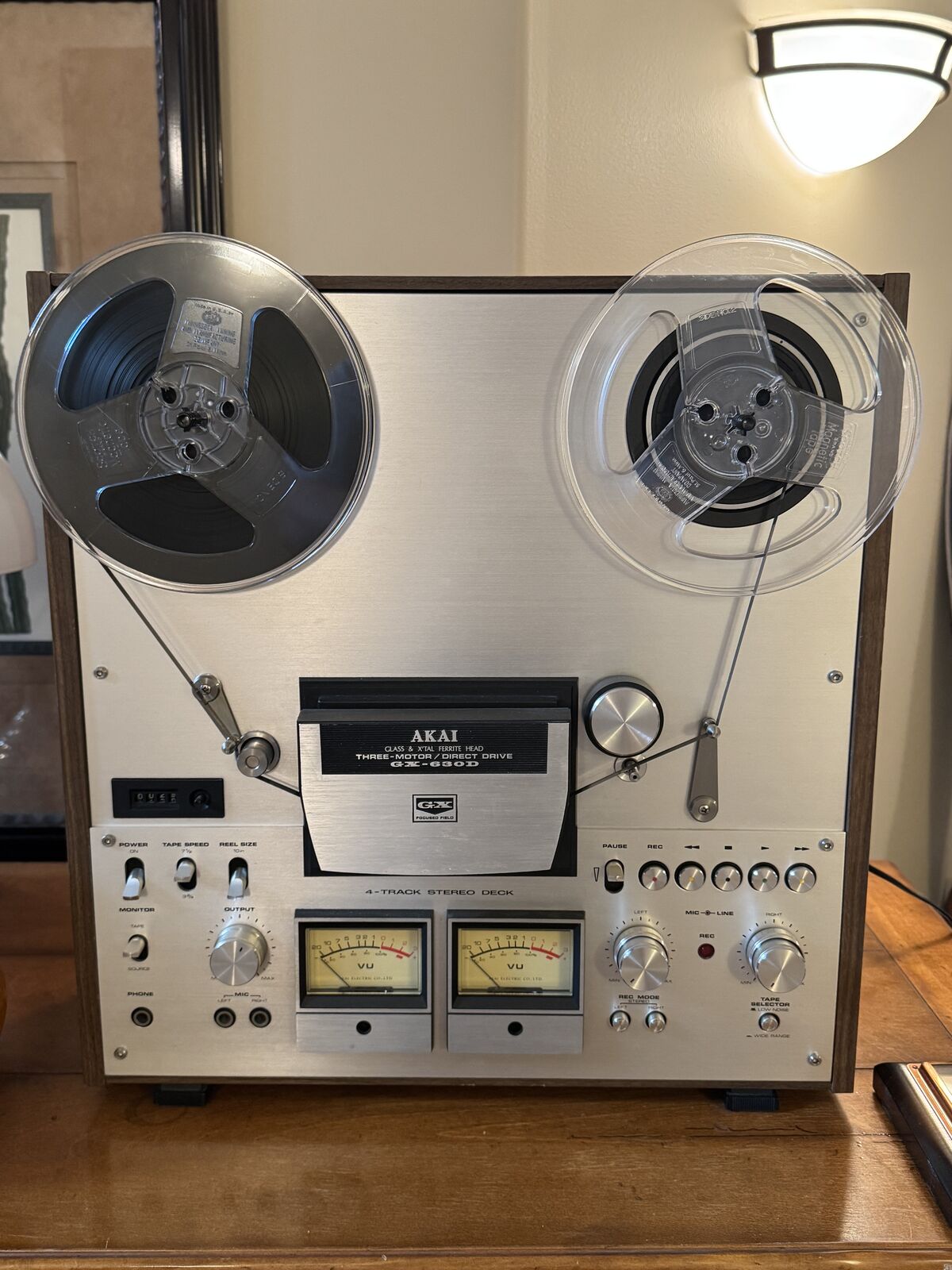 1970s AKAI GX‑630D Reel‑to‑Reel Tape Deck 10.5" GX Heads 3-Motor TRADE Silver