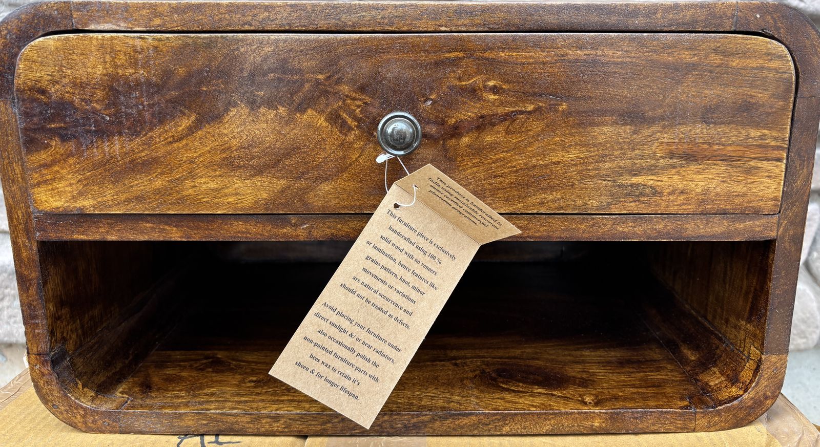 NEW--WALL-MOUNTED 1 DRAWER & OPEN SLOT BEDSIDE SHELF