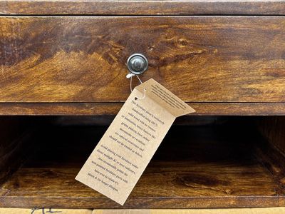 NEW--WALL-MOUNTED 1 DRAWER & OPEN SLOT BEDSIDE SHELF