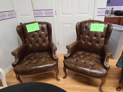 Faux leather chairs