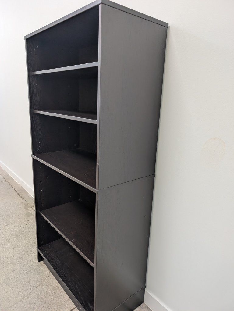 black wood veneer shelf