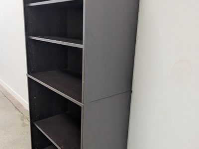 black wood veneer shelf