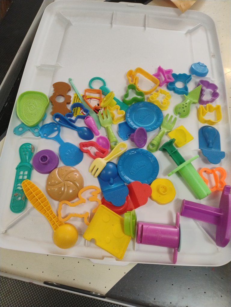 FUNDRAISER-Play-Doh Mixed Lot of Cutters, Molds, & Tools - Assorted Colors & Shapes for Creative Play