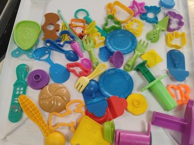 FUNDRAISER-Play-Doh Mixed Lot of Cutters, Molds, & Tools - Assorted Colors & Shapes for Creative Play