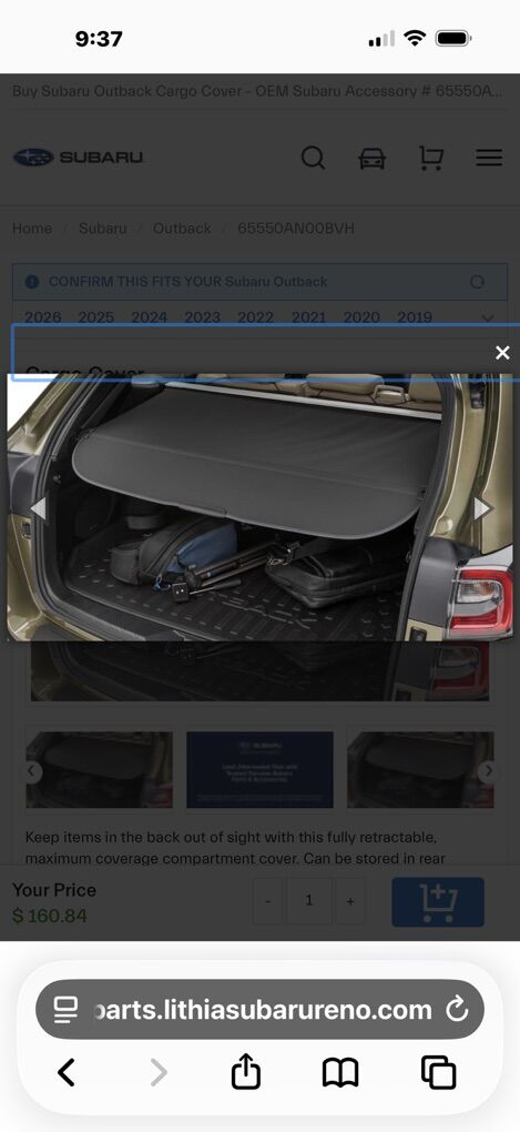 Subaru Outback Tonneau Cover