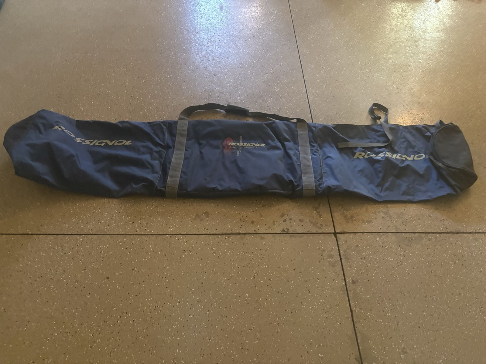 Rossignol Double Ski Bag - Blue Padded Snow Ski and Pole Travel Carrier with Shoulder Strap