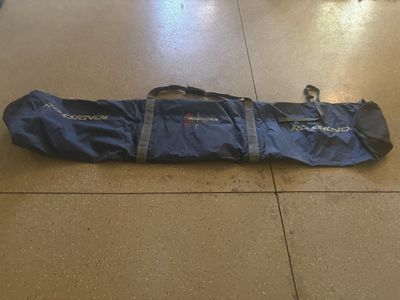 Rossignol Double Ski Bag - Blue Padded Snow Ski and Pole Travel Carrier with Shoulder Strap
