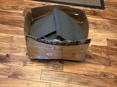 Box full of acoustic foam panels