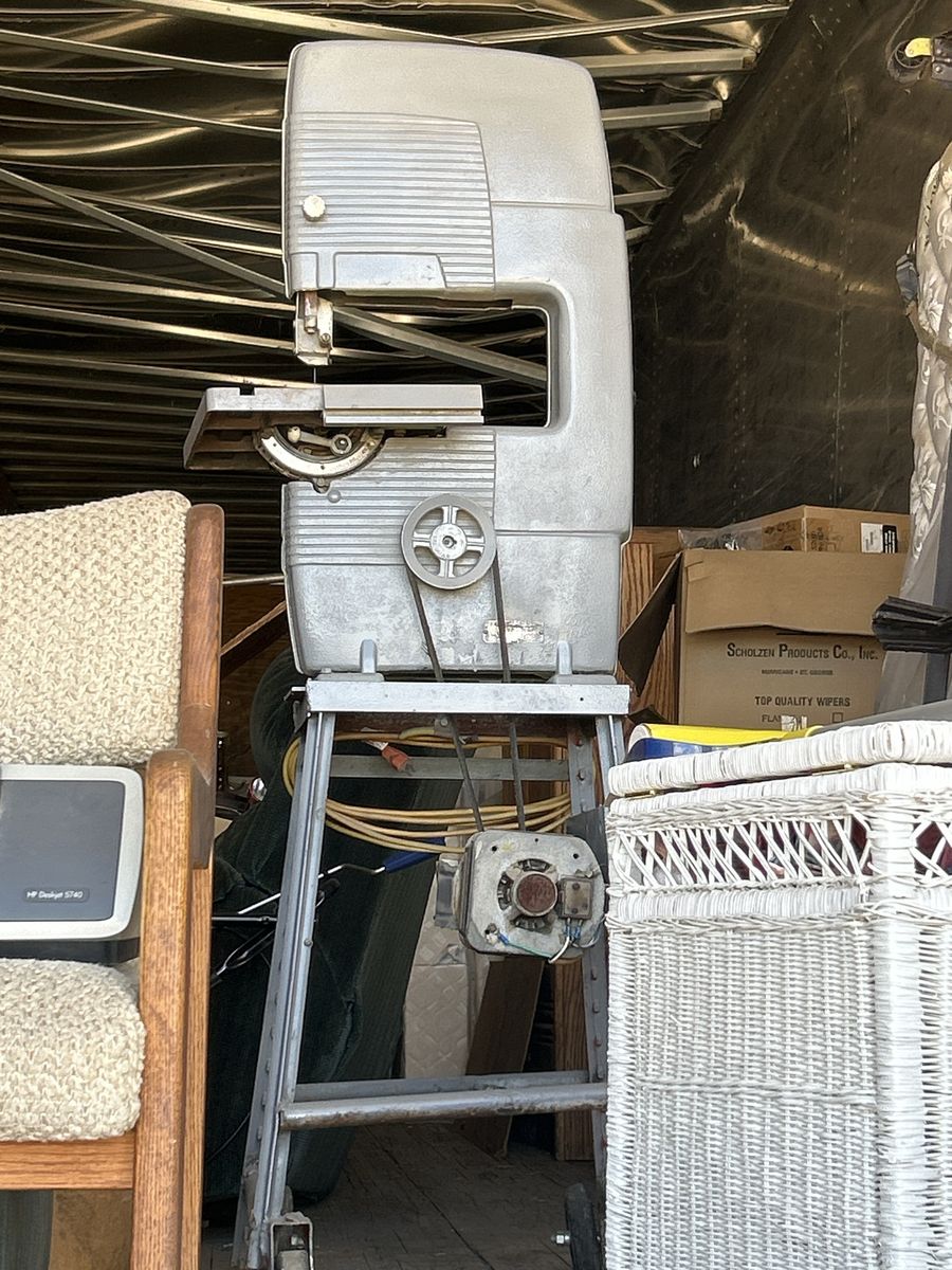 Vintage Bandsaw on Stand with Motor
