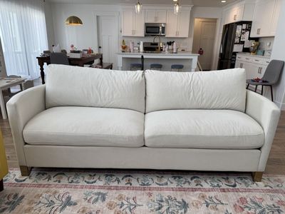 Off-White Velvet/Chenille Couch