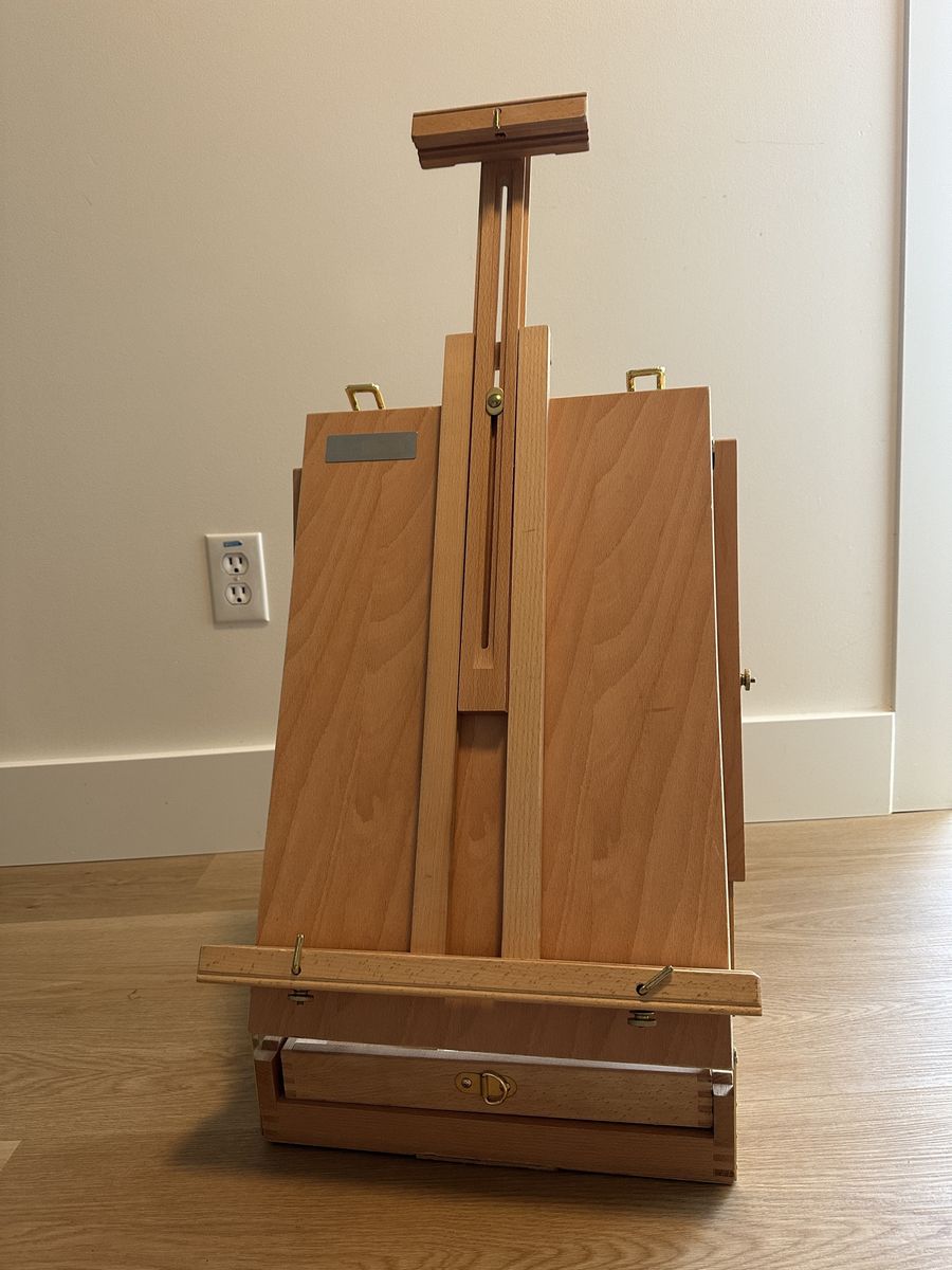 Wooden French Easel for Painting with Storage Compartments