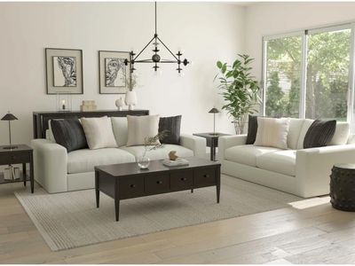 Dream Beige Crypton Fabric High Performance 99" Sofa | Loose Reversible Back