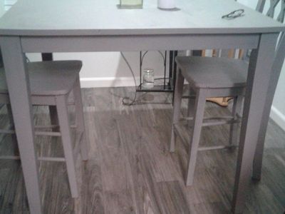 Tall Wooden Kitchen Table & 2 Chairs