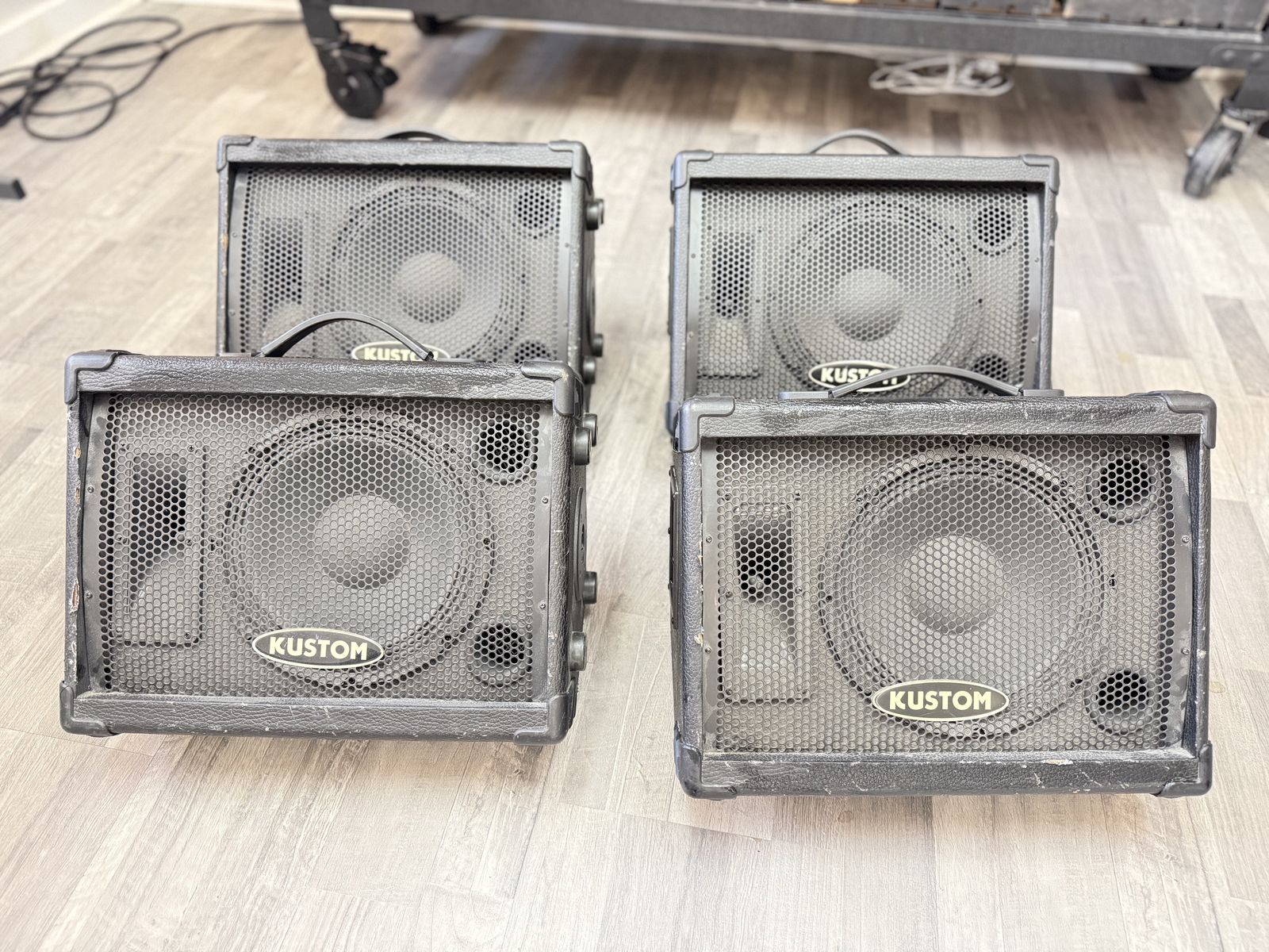 Kustom KPC10M 10" PA Monitors (x4) & Phonic MAX 1600 Professional Power Amplifier Bundle