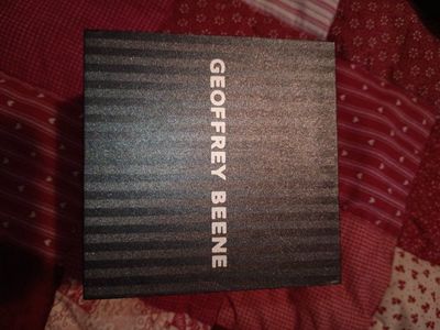 Geoffrey Beene Gold-Tone Quartz Watch with Crystal Bezel and Mesh Band in Box