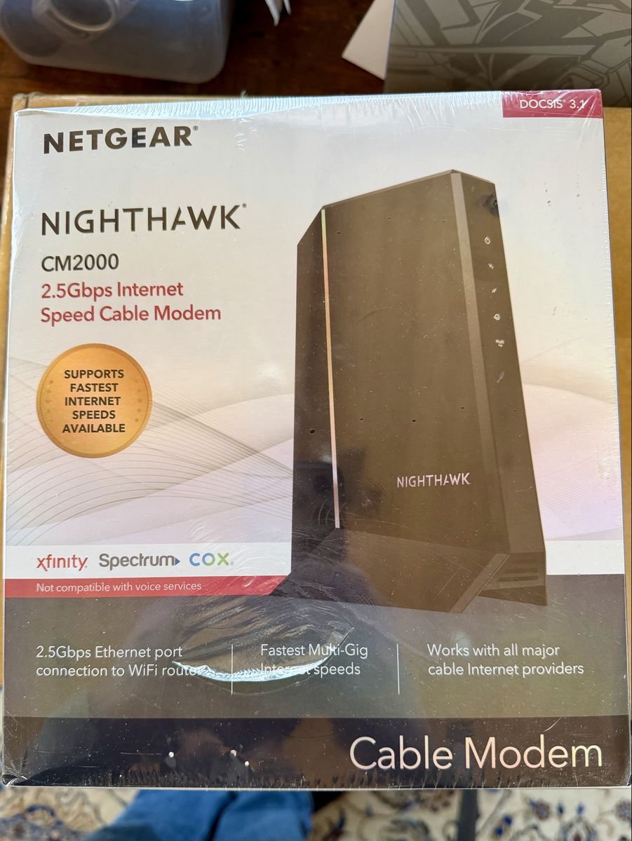 NETGEAR Nighthawk CM2000 DOCSIS 3.1 2.5Gbps Multi-Gig Internet Speed Cable Modem (New, Sealed)
