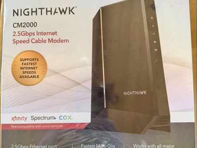 NETGEAR Nighthawk CM2000 DOCSIS 3.1 2.5Gbps Multi-Gig Internet Speed Cable Modem (New, Sealed)