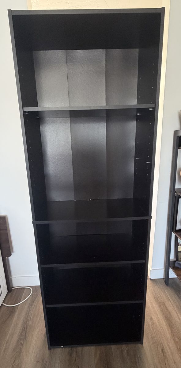 5 Shelf Black Bookshelf