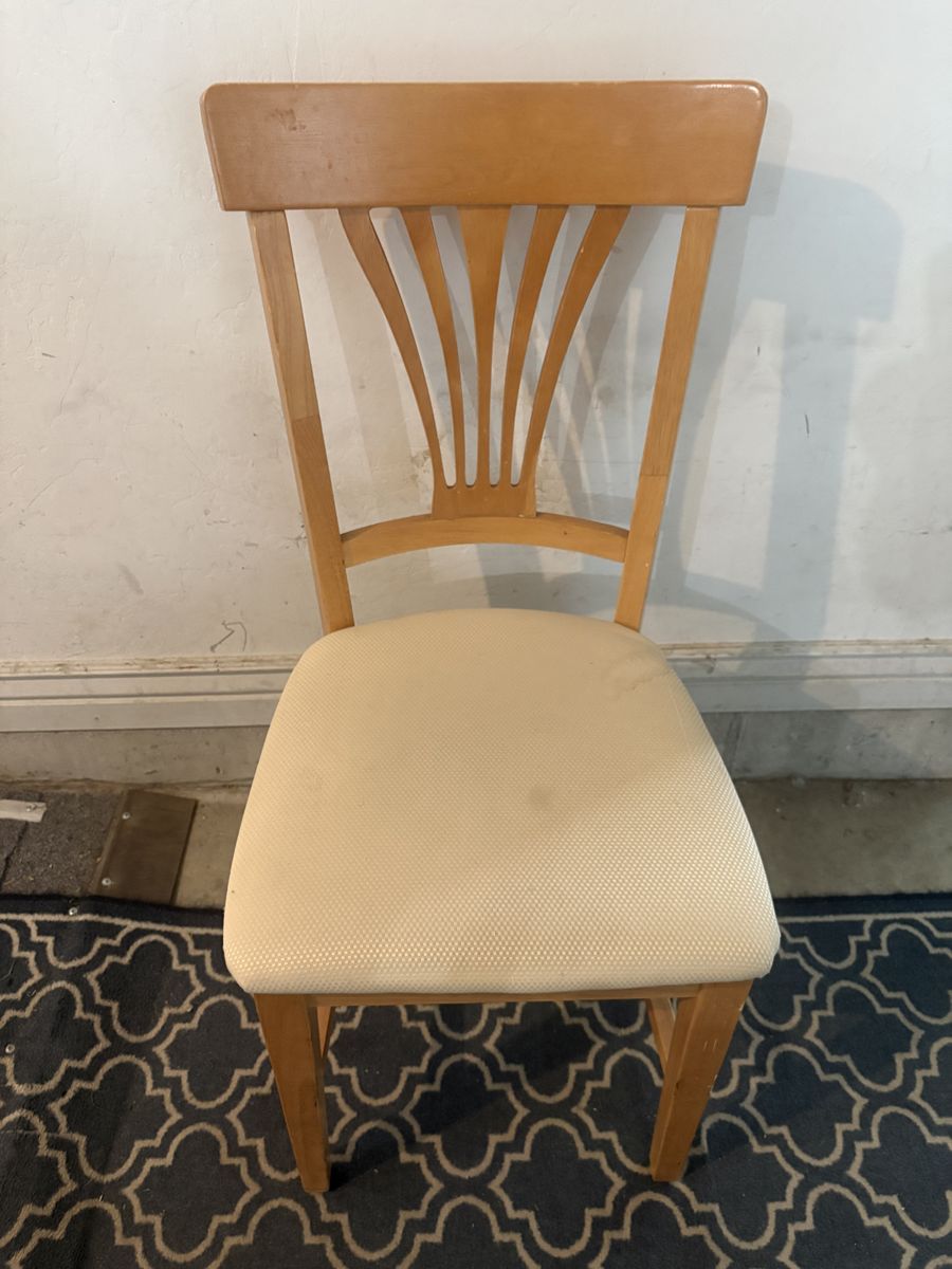 Wooden Dining Chair with Upholstered Seat