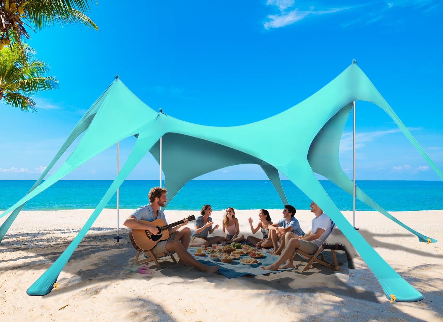 New Beach Tent Sun Shelter Sunshade 20x13FT, UPF50+ Beach Canopy Tent Sun Shade