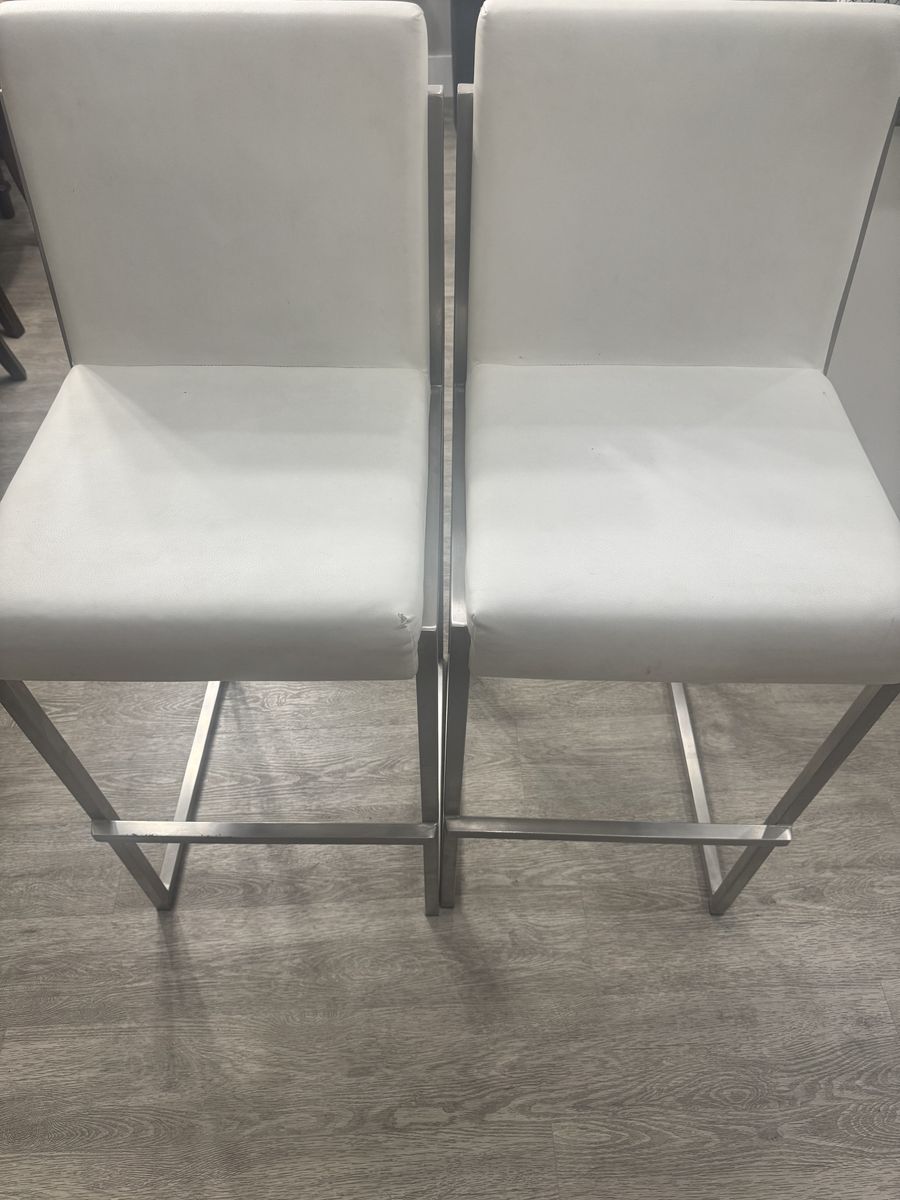 Two White Barstools