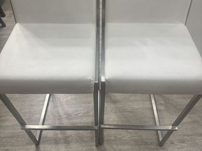 Two White Barstools
