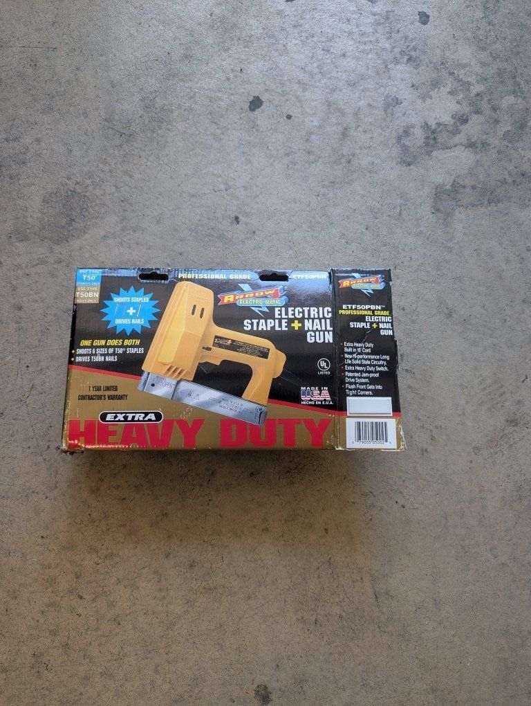 Arrow ETF50PBN Electric Staple & Nail Gun - Heavy Duty Stapler Tool