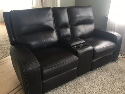 Double Leather Electric Recliner