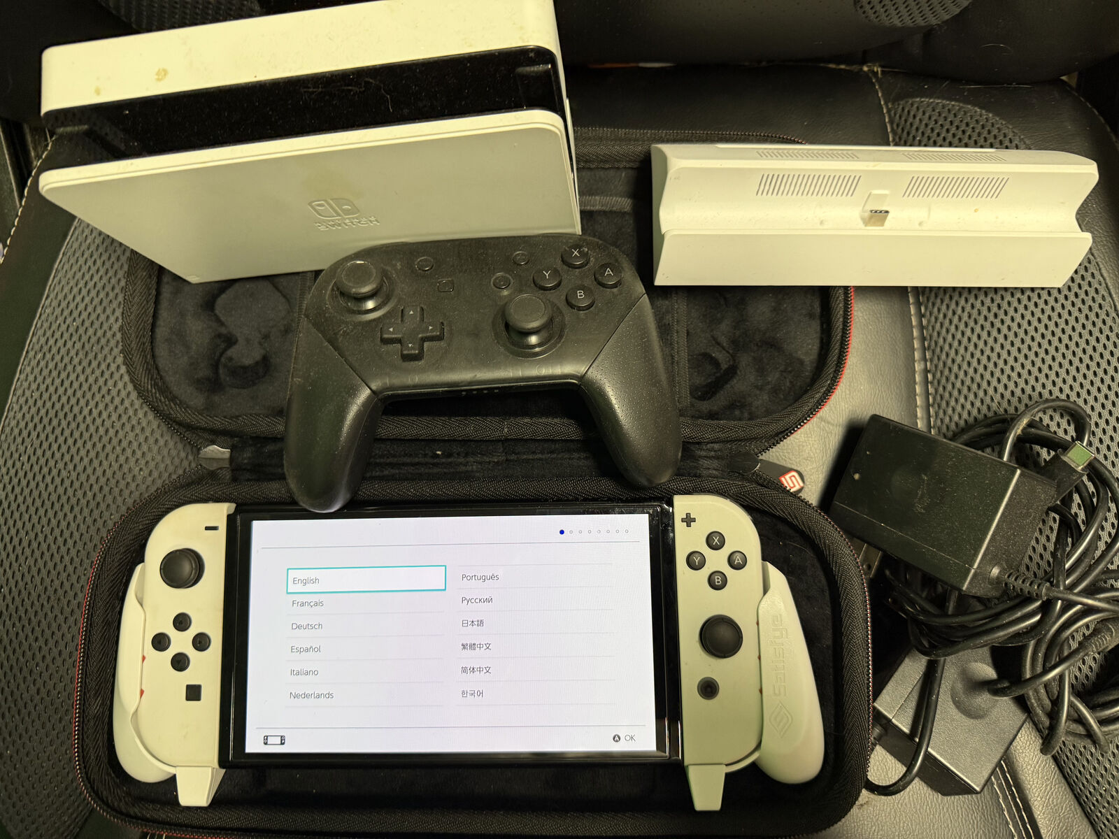 Nintendo Switch OLED with accessories