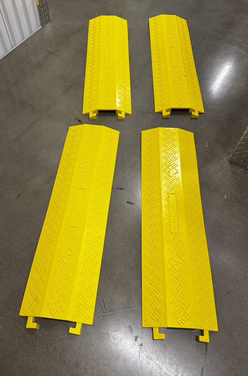 NEW Set of Four Extra-Wide Drop-Over Cable Protector Ramp for 1 in. Yellow