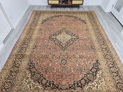 10x13 Persian Kashan Handmade Wool Rug