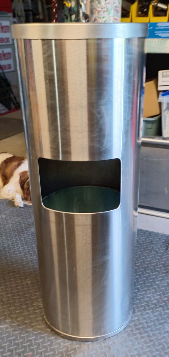 Stainless Steel Sanitary Wipe Dispenser, Gym Wipe Dispenser & Trash Receptacle.