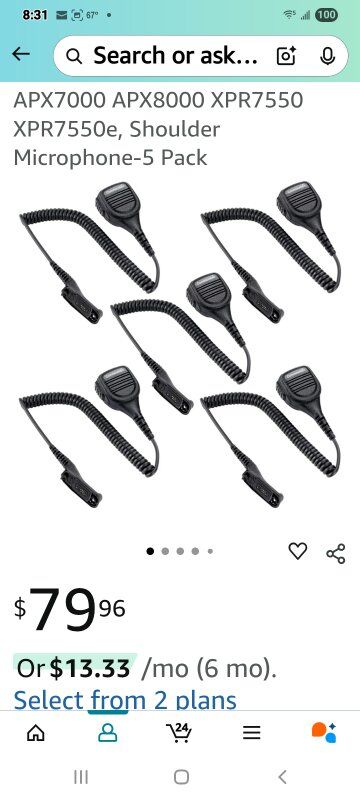 New in Package! 5Pk Speaker Mic for Motorola  Radi