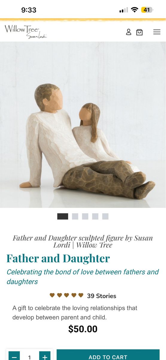 Willow Tree Father and Daughter   Perfect for Fathers Day  New in Box