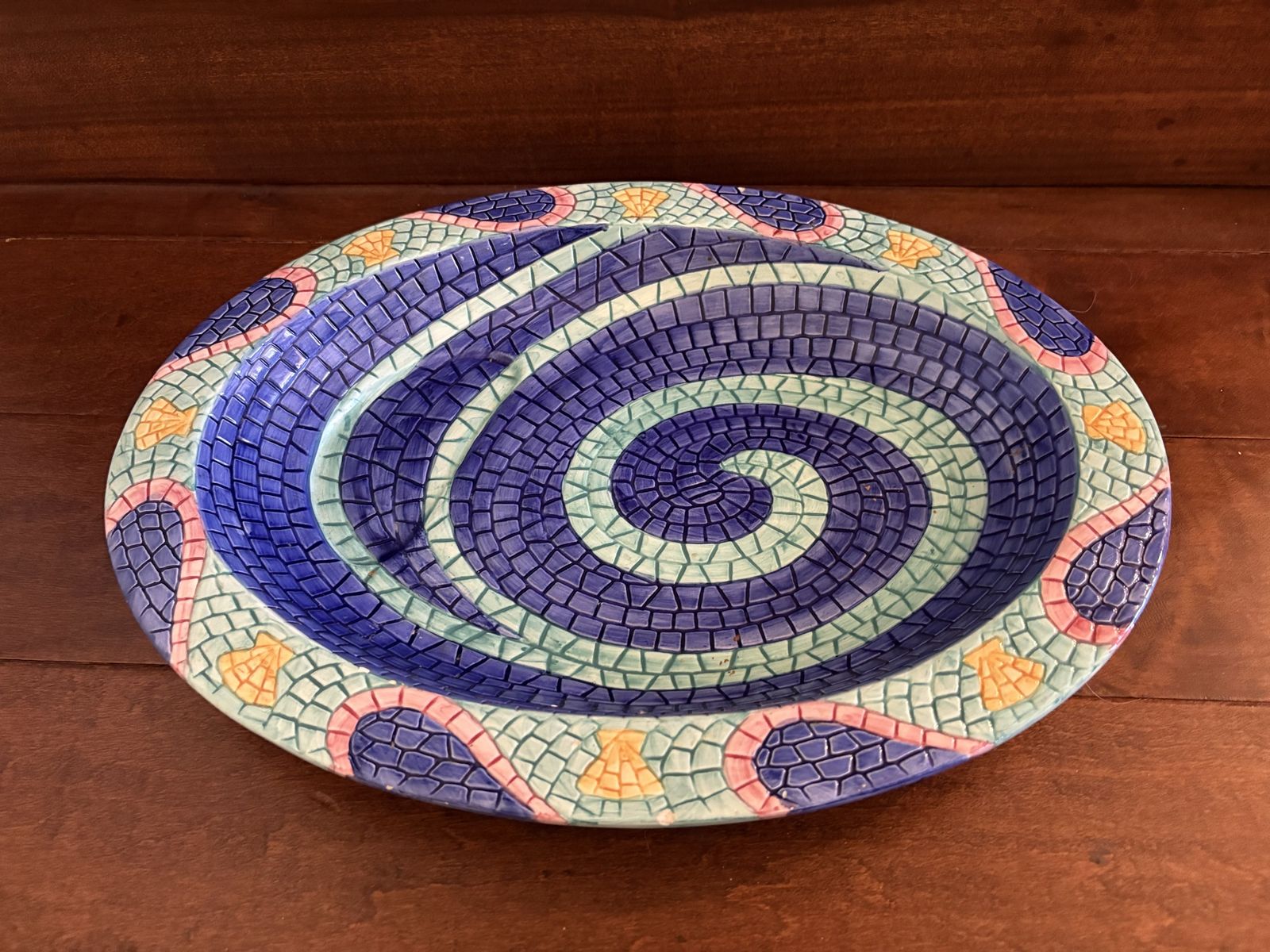 Clay Art Mosaic Fish Platter from 1995