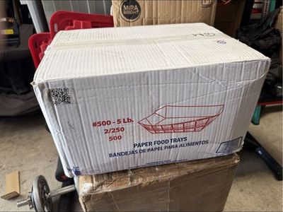 #500 5 lb Paper Food Trays Case of 500 New