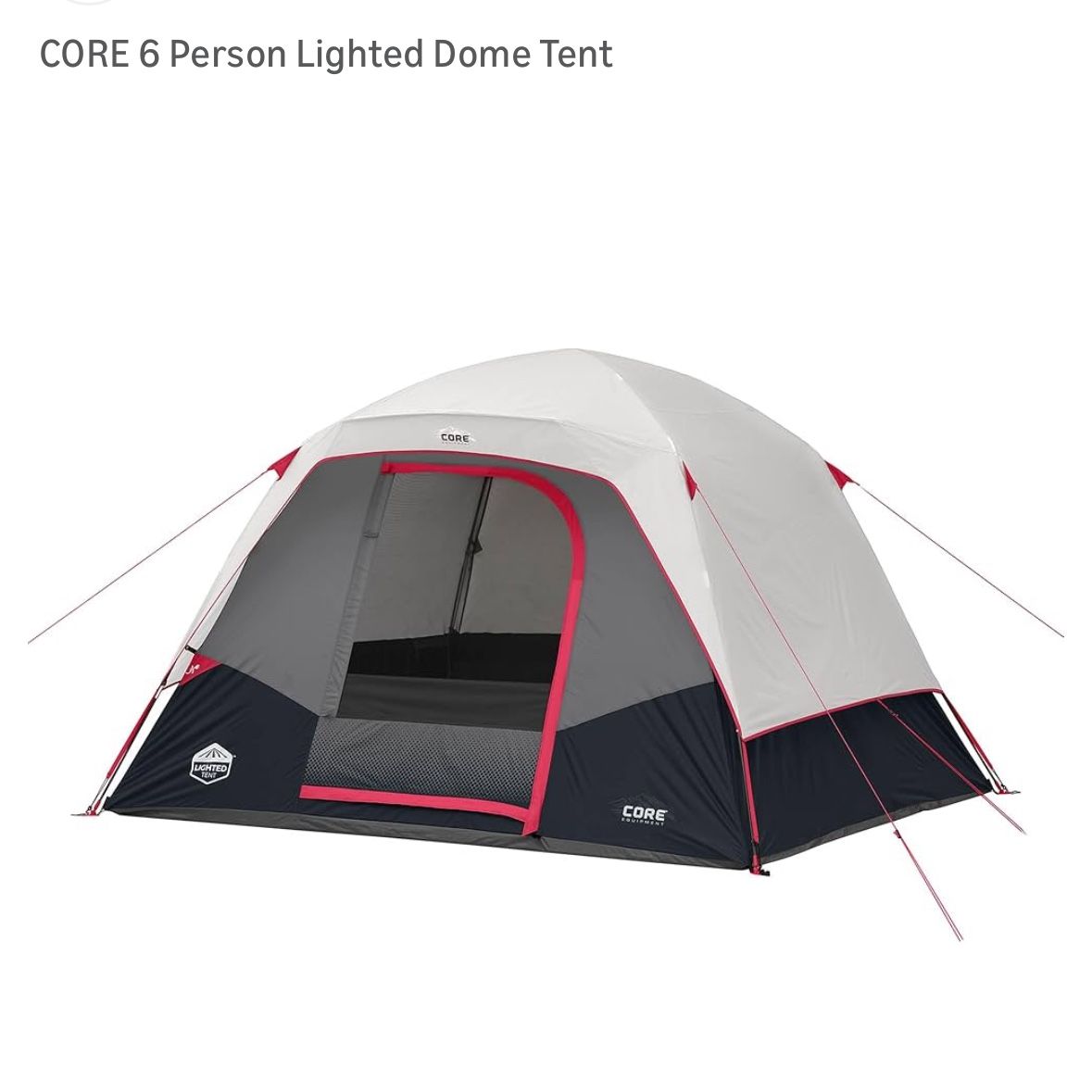 CORE 6 Person Lighted Dome Tent *New*