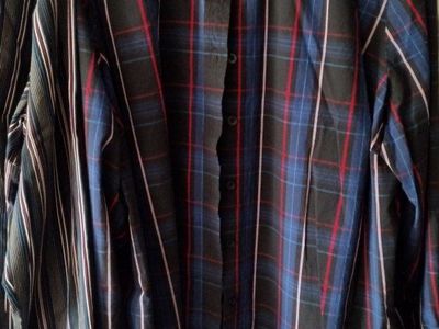Woman Within Women's Plus Size 2X (26/28) Blue Red Plaid Button-Up Shirt Long Sleeve